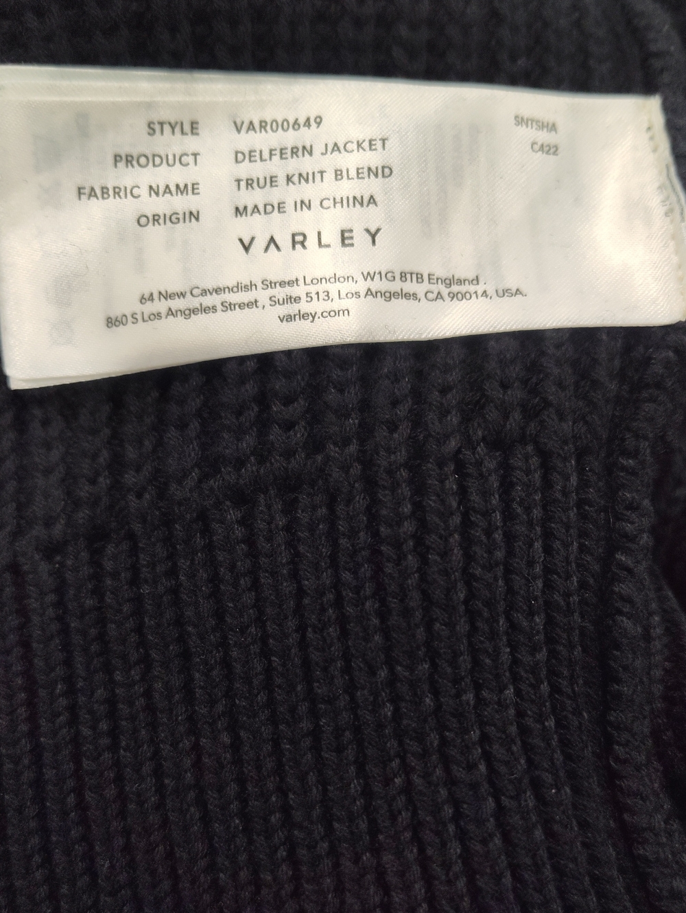 Varley Delfern Sweater Zipper Front Cardigan Jacket Size Medium - Picture 7 of 8